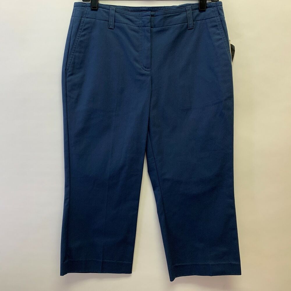 Liz Claiborne Women's Pants 8 Petite 8P Teal Blue Sits Below Waist Michaela NWT